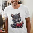 Scottish Terrier Reading a Book Dog Men's V-Neck T-Shirt Scottish Terrier Reading a Book Dog Men's V-Neck T-Shirt