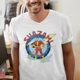 Shazam Comic Book Art Heroic Portrait Vintage Men's V-Neck T-Shirt