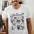 Skelanimals I Bite Vintage Retro Dead Pet Textbook Collage Men's V-Neck T-Shirt