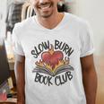 Slow Burn Book Club Romantasy Trope Smut Dark Romance Reader Men's V-Neck T-Shirt Slow Burn Book Club Romantasy Trope Smut Dark Romance Reader Men's V-Neck T-Shirt