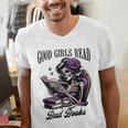 Smut Book Reading Smutty Good That Girls Read Bad Books Men's V-Neck T-Shirt Smut Book Reading Smutty Good That Girls Read Bad Books Men's V-Neck T-Shirt