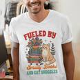 Smut Reader Cat Lover Fueled By Smutty Books & Cat Snuggles For Men Women Men's V-Neck T-Shirt