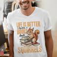 Squirrel Animal Life Is Better With Books And a Men's V-Neck T-Shirt Squirrel Animal Life Is Better With Books And a Men's V-Neck T-Shirt