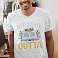 Straight Outta The Library Book Lover Men Women Premium Tri-Blend Men's V-Neck T-Shirt