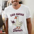Teacher Silly Goose Reading Book Teaching Tiny Human Tamer Men's V-Neck T-Shirt Teacher Silly Goose Reading Book Teaching Tiny Human Tamer Men's V-Neck T-Shirt