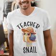 Teacher Snail With Glasses On Books Cute Pre-K Kindergarten Men's V-Neck T-Shirt