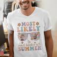 Teacher Summer Break Most Likely To Read Books All Summer Men's V-Neck T-Shirt