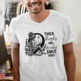 Thick Thighs And Kinky Smut Vibes Spicy Book Lovers Men's V-Neck T-Shirt