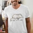 Tucson Festival Of Books TFOB 2019 Javelina Mascot Men's V-Neck T-Shirt Tucson Festival Of Books TFOB 2019 Javelina Mascot Men's V-Neck T-Shirt