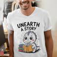 Unearth a Story Cute Dinosaur Summer Reading 2026 Dino Book Men's V-Neck T-Shirt Unearth a Story Cute Dinosaur Summer Reading 2026 Dino Book Men's V-Neck T-Shirt