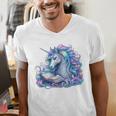 Unicorn Reading For Book Lovers Readers Men's V-Neck T-Shirt Unicorn Reading For Book Lovers Readers Men's V-Neck T-Shirt