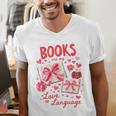 Valentines Book Lover Romance Books Are My Love Language Men's V-Neck T-Shirt