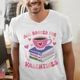 Valentines All Booked For Valentines Book Lovers Teacher Kid Premium Men's V-Neck T-Shirt