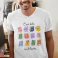Women Cool Kids Read Books Teacher Back To School Librarian Men's V-Neck T-Shirt
