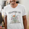 Women's Chapter 24 Book Lovers & Readers 24th Birthday Wildflowers Men's V-Neck T-Shirt Women's Chapter 24 Book Lovers & Readers 24th Birthday Wildflowers Men's V-Neck T-Shirt