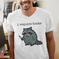Women's i Require Books Raccoon Men's V-Neck T-Shirt Women's i Require Books Raccoon Men's V-Neck T-Shirt