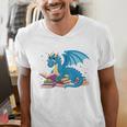 In A World Full Of Bookworms Be A Book Dragon Men's V-Neck T-Shirt