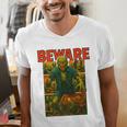 Zombie Tee Horror Movie Poster Vintage Comic Book Graphic Premium Men's V-Neck T-Shirt