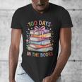 100 Days In The Books Cute Book 100 Days Of School Teachers Men's V-Neck T-Shirt 100 Days In The Books Cute Book 100 Days Of School Teachers Men's V-Neck T-Shirt