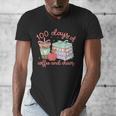 100 Days Of Coffee And Chaos Coquette Bow Book Apple Men's V-Neck T-Shirt 100 Days Of Coffee And Chaos Coquette Bow Book Apple Men's V-Neck T-Shirt