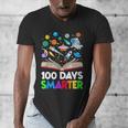 100th Day Of School Astronaut Books Space 100 Days Smarter Men's V-Neck T-Shirt