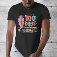 100th Day Of School Teacher Women Floral Books Men's V-Neck T-Shirt