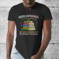 Abibliophobia Bibliophilia Abibliophobia Book Lovers Men's V-Neck T-Shirt