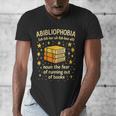 Abibliophobia Book Lover Reading Humor Graphic Men's V-Neck T-Shirt Abibliophobia Book Lover Reading Humor Graphic Men's V-Neck T-Shirt