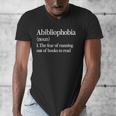 Abibliophobia Definition Reading Book Worm Reader Men's V-Neck T-Shirt