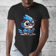 Adorable Book Lover Blue Jay With Reading Glasses Cute Men's V-Neck T-Shirt Adorable Book Lover Blue Jay With Reading Glasses Cute Men's V-Neck T-Shirt
