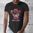 Adorable Book Lover Cowboy With Reading Glasses Cute Men's V-Neck T-Shirt Adorable Book Lover Cowboy With Reading Glasses Cute Men's V-Neck T-Shirt