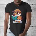 Adorable Book Lover Mallard Duck With Reading Glasses Cute Men's V-Neck T-Shirt