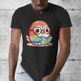 Adorable Book Lover Parrot With Reading Glasses Cute Men's V-Neck T-Shirt
