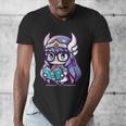 Adorable Book Lover Valkyrie With Reading Glasses Cute Men's V-Neck T-Shirt