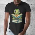 Adorable Turtle Reading Books Men's V-Neck T-Shirt