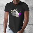 Asexual Book Lover LGBT Reading Pride Ace Flag Daisy Men's V-Neck T-Shirt