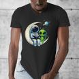 Astronaut Reading Book To Alien Shirt Moon Space Lover Kids Men's V-Neck T-Shirt