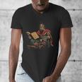 Attila The Hun Reading A Book Men's V-Neck T-Shirt Attila The Hun Reading A Book Men's V-Neck T-Shirt