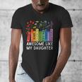 Awesome Like My Daughter Books Floral Proud Mom Women Men's V-Neck T-Shirt