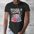 Axolotl Books Readsalotl Reading Bookworm Boys Girls Men's V-Neck T-Shirt
