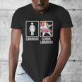 Back To School Library Unicorn Book Lover School Librarian Men's V-Neck T-Shirt