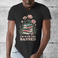 Im With The Banned Floral Flower Book Lover Men's V-Neck T-Shirt