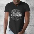 Barely Tolerable Shirt Floral Book Lover Quote Bookish Men's V-Neck T-Shirt