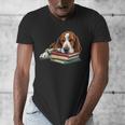 Basset Hound Books Dog Breed Graphic Men's V-Neck T-Shirt