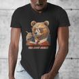 Bear Reading Book Glasses Library Zoo Teacher School Animal Men's V-Neck T-Shirt