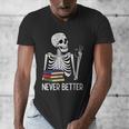 Never Better Skeleton Read Reading Book Librarian Men Women Men's V-Neck T-Shirt Never Better Skeleton Read Reading Book Librarian Men Women Men's V-Neck T-Shirt