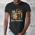 Boo-Kmarked Fall Pumpkin Books Halloween Teacher Teaching Men's V-Neck T-Shirt Boo-Kmarked Fall Pumpkin Books Halloween Teacher Teaching Men's V-Neck T-Shirt