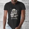 Boo Skeleton Skull Books Halloween Women School Teacher Kid Men's V-Neck T-Shirt Boo Skeleton Skull Books Halloween Women School Teacher Kid Men's V-Neck T-Shirt