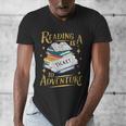 Book Adventure Library Student Teacher Book Men's V-Neck T-Shirt Book Adventure Library Student Teacher Book Men's V-Neck T-Shirt