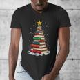 Book Christmas Tree Book Lover Teacher Librarian Men's V-Neck T-Shirt Book Christmas Tree Book Lover Teacher Librarian Men's V-Neck T-Shirt
